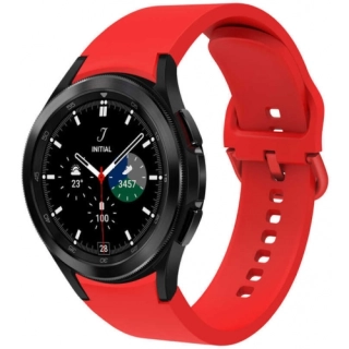 Samsung Galaxy Watch 4 Classic 42mm Silikon Kordon Tokalı Kademeli KRD-50 Kayış - Kırmızı