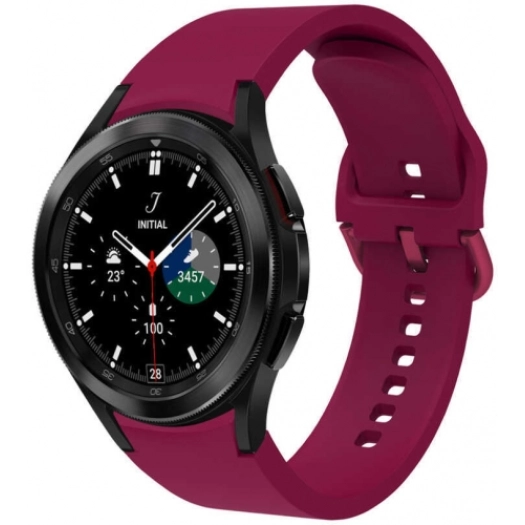 Samsung Galaxy Watch 4 Classic 42mm Silikon Kordon Tokalı Kademeli KRD-50 Kayış - Mürdüm