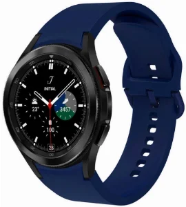 Samsung Galaxy Watch 4 Classic 42mm Silikon Kordon Tokalı Kademeli KRD-50 Kayış - Petrol Mavi