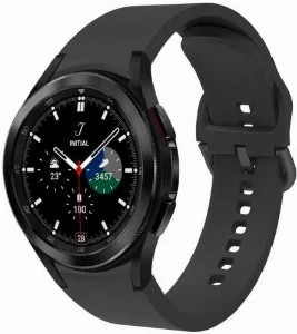 Samsung Galaxy Watch 4 Classic 42mm Silikon Kordon Tokalı Kademeli KRD-50 Kayış - Siyah