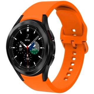 Samsung Galaxy Watch 4 Classic 42mm Silikon Kordon Tokalı Kademeli KRD-50 Kayış - Turuncu