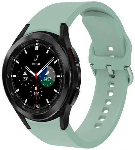 Samsung Galaxy Watch 4 Classic 46mm Silikon Kordon Tokalı Kademeli KRD-50 Kayış - Açık Yeşil