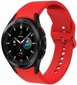 Samsung Galaxy Watch 4 Classic 46mm Silikon Kordon Tokalı Kademeli KRD-50 Kayış - Kırmızı