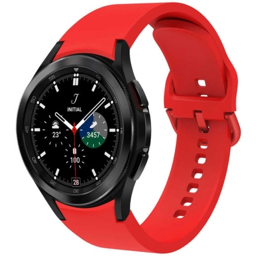 Samsung Galaxy Watch 4 Classic 46mm Silikon Kordon Tokalı Kademeli KRD-50 Kayış - Kırmızı