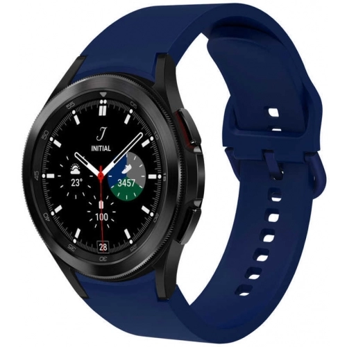 Samsung Galaxy Watch 4 Classic 46mm Silikon Kordon Tokalı Kademeli KRD-50 Kayış - Petrol Mavi