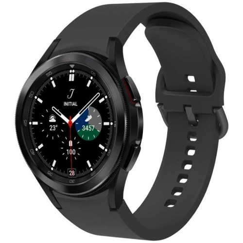 Samsung Galaxy Watch 4 Classic 46mm Silikon Kordon Tokalı Kademeli KRD-50 Kayış - Siyah