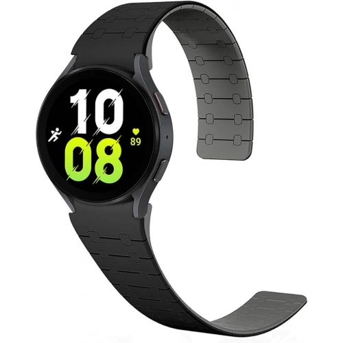 Samsung Galaxy Watch 5 40mm Kordon Çizgili Desenli Silikon KRD-111 Kordon - Siyah