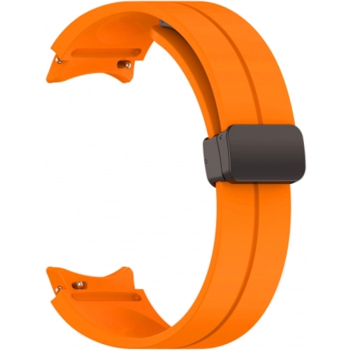 Samsung Galaxy Watch 5 40mm Silikon Kordon Zore KRD-84 Soft Pürüzsüz Metal Toka - Açık Turuncu