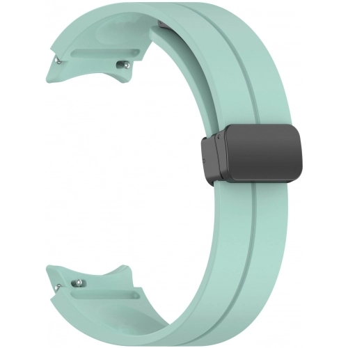 Samsung Galaxy Watch 5 40mm Silikon Kordon Zore KRD-84 Soft Pürüzsüz Metal Toka - Açık Yeşil