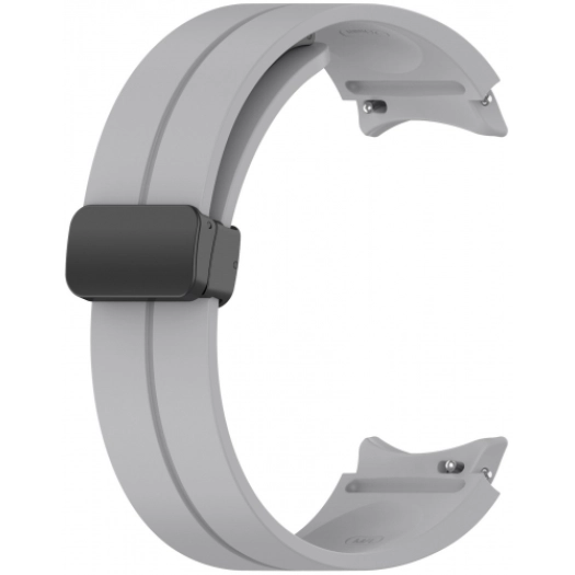 Samsung Galaxy Watch 5 40mm Silikon Kordon Zore KRD-84 Soft Pürüzsüz Metal Toka - Gri