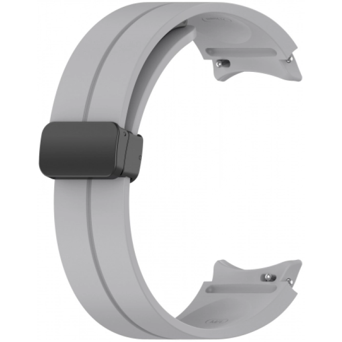 Samsung Galaxy Watch 5 40mm Silikon Kordon Zore KRD-84 Soft Pürüzsüz Metal Toka - Gri