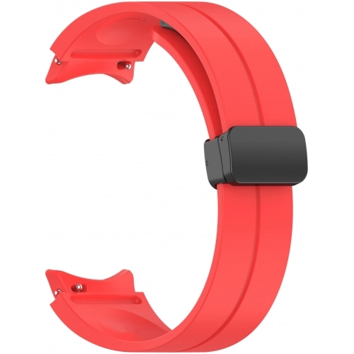 Samsung Galaxy Watch 5 40mm Silikon Kordon Zore KRD-84 Soft Pürüzsüz Metal Toka - Kırmızı