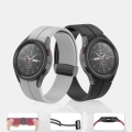 Samsung Galaxy Watch 5 40mm Silikon Kordon Zore KRD-84 Soft Pürüzsüz Metal Toka - Koyu Yeşil