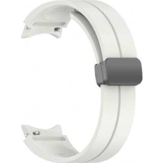 Samsung Galaxy Watch 5 40mm Silikon Kordon Zore KRD-84 Soft Pürüzsüz Metal Toka - Starlight