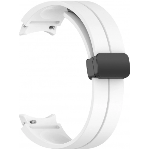 Samsung Galaxy Watch 5 44mm Silikon Kordon Zore KRD-84 Soft Pürüzsüz Metal Toka - Beyaz