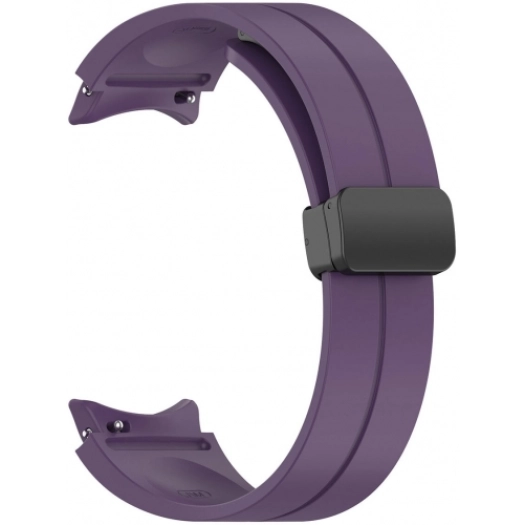 Samsung Galaxy Watch 5 44mm Silikon Kordon Zore KRD-84 Soft Pürüzsüz Metal Toka - Mor