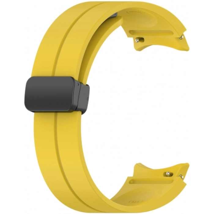 Samsung Galaxy Watch 5 44mm Silikon Kordon Zore KRD-84 Soft Pürüzsüz Metal Toka - Sarı