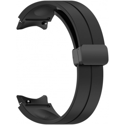 Samsung Galaxy Watch 5 44mm Silikon Kordon Zore KRD-84 Soft Pürüzsüz Metal Toka - Siyah