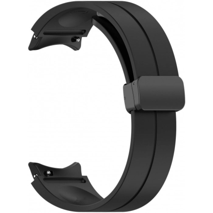 Samsung Galaxy Watch 5 44mm Silikon Kordon Zore KRD-84 Soft Pürüzsüz Metal Toka - Siyah