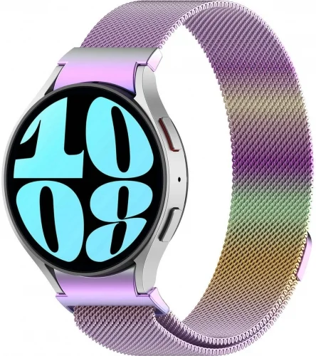Samsung Galaxy Watch 6 40mm Metal Kordon Tel Örgü İşlemeli Mıknatıslı KRD-01  - Colorful