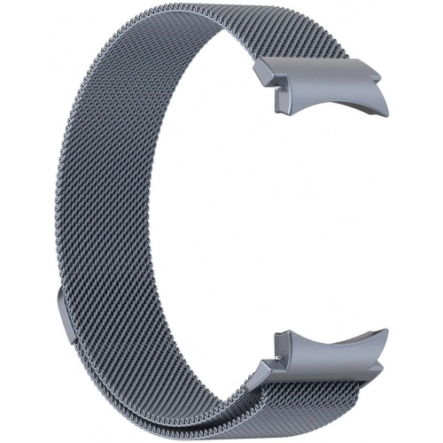 Samsung Galaxy Watch 6 40mm Metal Kordon Tel Örgü İşlemeli Mıknatıslı KRD-01  - Gri