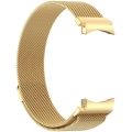 Samsung Galaxy Watch 6 44mm Metal Kordon Tel Örgü İşlemeli Mıknatıslı KRD-01  - Gold