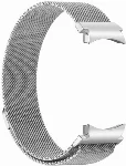 Samsung Galaxy Watch 6 44mm Metal Kordon Tel Örgü İşlemeli Mıknatıslı KRD-01  - Gümüş