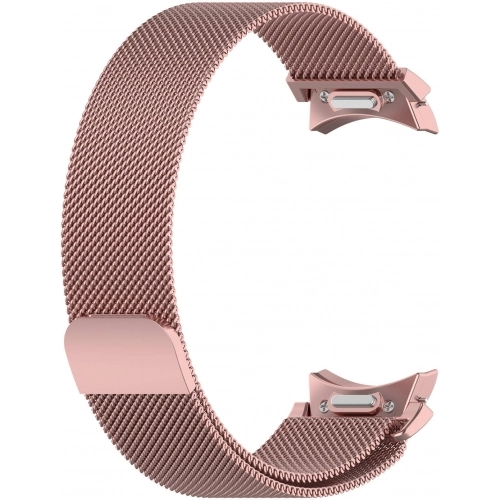 Samsung Galaxy Watch 6 44mm Metal Kordon Tel Örgü İşlemeli Mıknatıslı KRD-01  - Rose Gold