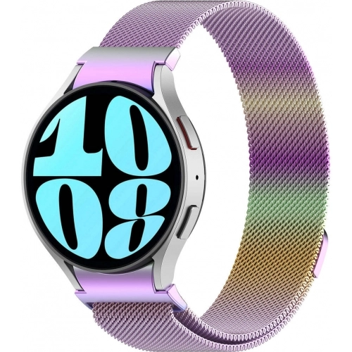 Samsung Galaxy Watch 6 44mm Metal Kordon Tel Örgü İşlemeli Mıknatıslı KRD-01 - Siyah