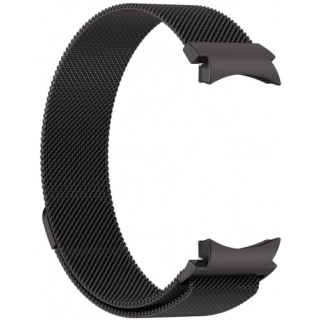 Samsung Galaxy Watch 6 Classic 43mm Metal Kordon Tel Örgü İşlemeli Mıknatıslı KRD-01  - Siyah