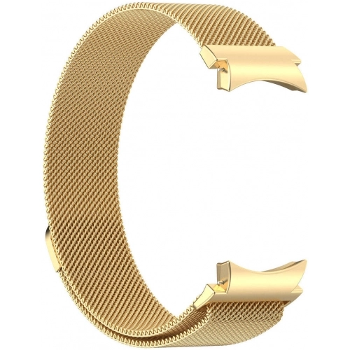 Samsung Galaxy Watch 6 Classic 47mm Metal Kordon Tel Örgü İşlemeli Mıknatıslı KRD-01  - Gold