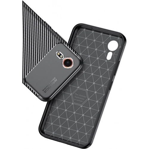 Samsung Galaxy XCover 7 Kılıf Silikon Parmak İzi Bırakmayan Karbon Soft Negro Kapak - Siyah
