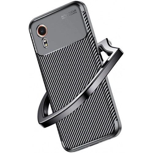 Samsung Galaxy XCover 7 Kılıf Silikon Parmak İzi Bırakmayan Karbon Soft Negro Kapak - Siyah