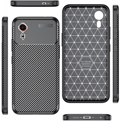 Samsung Galaxy XCover 7 Kılıf Silikon Parmak İzi Bırakmayan Karbon Soft Negro Kapak - Siyah