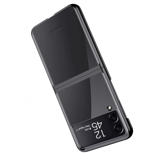 Samsung Galaxy Z Flip 4 Kılıf Metal Görünümlü Esnek Kıpta Kapak - Yeşil