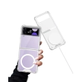 Samsung Galaxy Z Flip 4 Kılıf Wireless Şarj Özellikli Airbagli Kıpta Anti Shock Magsafe Kapak - Şeffaf