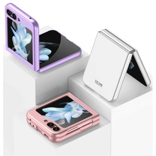 Samsung Galaxy Z Flip 5 Kılıf Sert Kıpta Mat İnce Kapak - Pembe