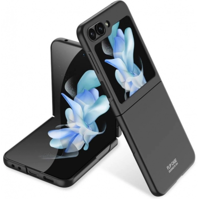 Samsung Galaxy Z Flip 5 Kılıf Sert Kıpta Mat İnce Kapak - Siyah