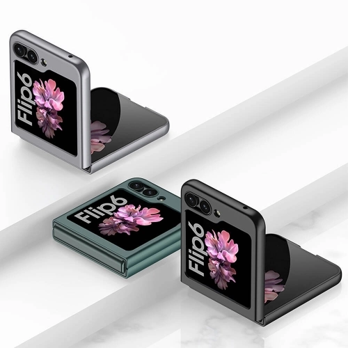 Samsung Galaxy Z Flip 6 Kılıf Sert Kıpta Mat İnce Kapak - Gümüş