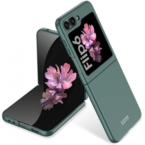 Samsung Galaxy Z Flip 6 Kılıf Sert Kıpta Mat İnce Kapak - Koyu Yeşil