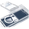 Samsung Galaxy Z Flip 7 Kılıf Magsafe Şarj Özellikli Şeffaf Sert PC Embos Kapak - Şeffaf