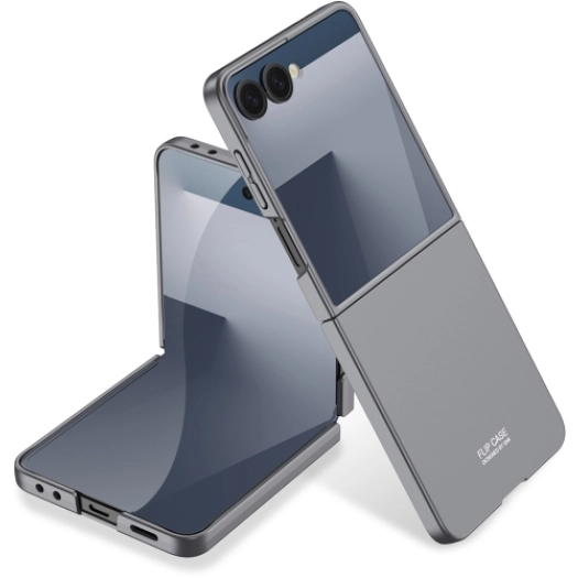 Samsung Galaxy Z Flip 7 Kılıf Sert Kıpta Mat İnce Kapak - Gri