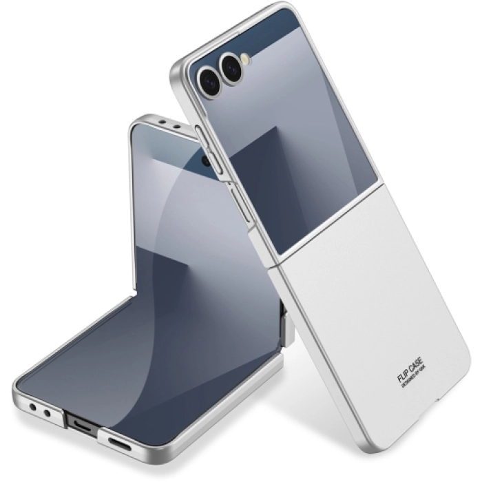 Samsung Galaxy Z Flip 7 Kılıf Sert Kıpta Mat İnce Kapak - Gümüş