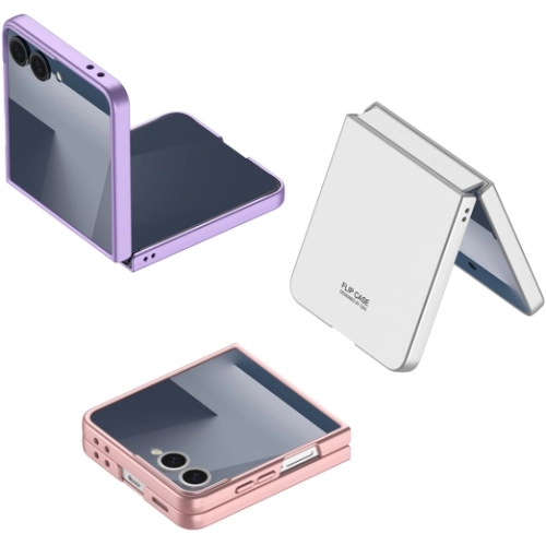 Samsung Galaxy Z Flip 7 Kılıf Sert Kıpta Mat İnce Kapak - Gümüş