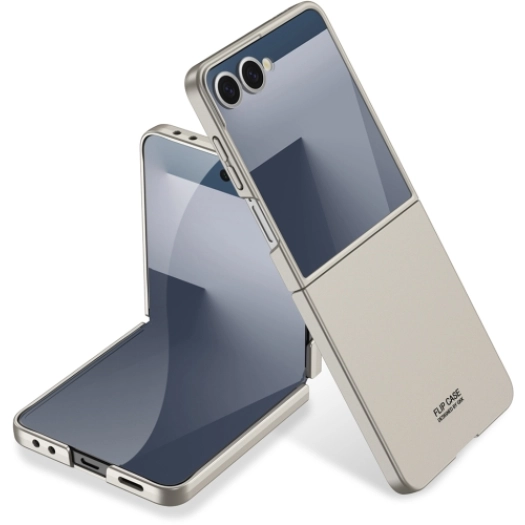 Samsung Galaxy Z Flip 7 Kılıf Sert Kıpta Mat İnce Kapak - Titanyum-Gri