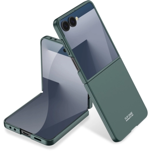 Samsung Galaxy Z Flip 7 Kılıf Sert Kıpta Mat İnce Kapak - Yeşil