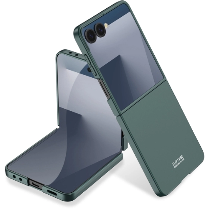 Samsung Galaxy Z Flip 7 Kılıf Sert Kıpta Mat İnce Kapak - Yeşil