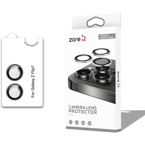 Samsung Galaxy Z Flip 7 Lens Kamera Koruyucu Parmak İzi Bırakmayan Anti-Reflective CL-12 - Siyah