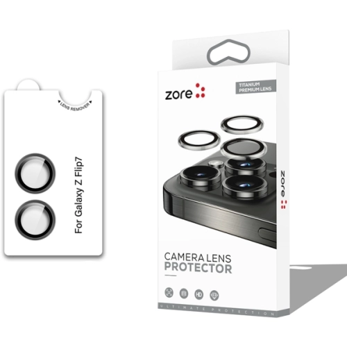 Samsung Galaxy Z Flip 7 Lens Kamera Koruyucu Parmak İzi Bırakmayan Anti-Reflective CL-12 - Siyah
