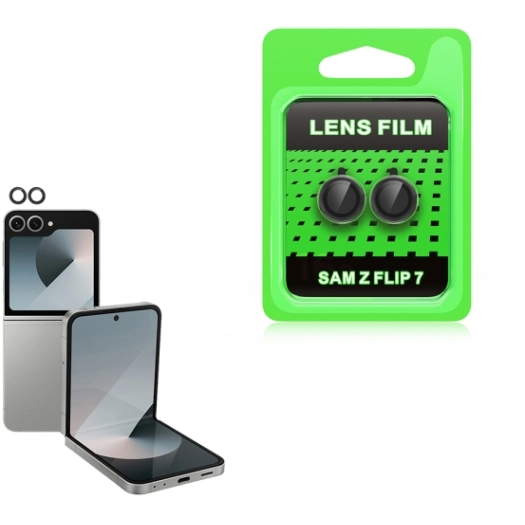 Samsung Galaxy Z Flip 7 Lens Kamera Koruyucu Parmak İzi Bırakmaz CL-07 - Siyah